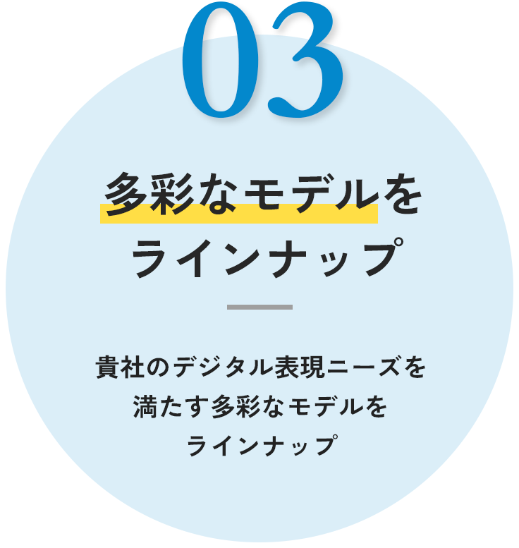 03多彩なモデルをラインナップ